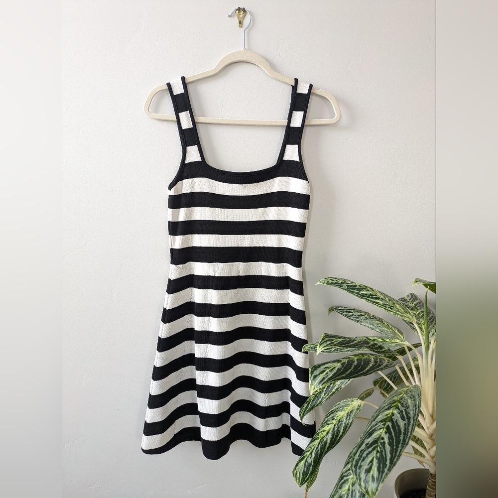 ZARA Black and White Striped Dress